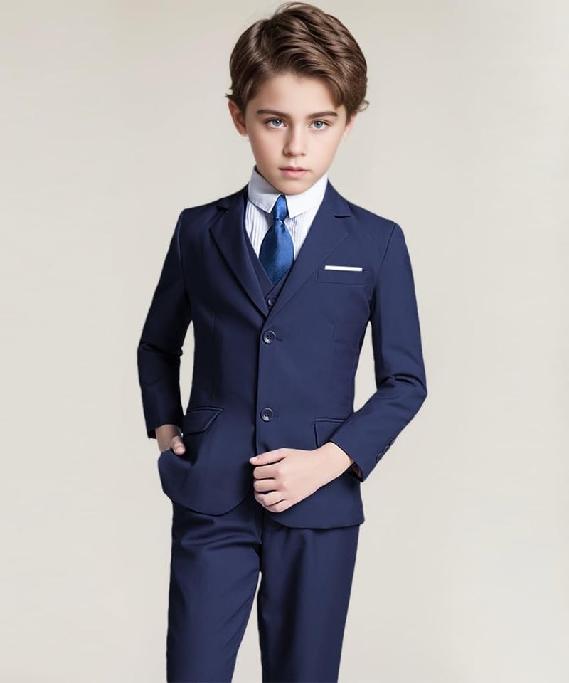 Visaccy Blazer for Boys Classic Navy Blazer Toddler Formal Suit Size 12 - Image 5
